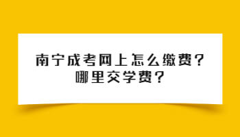 南宁成考网上怎么缴费?哪里交学费?